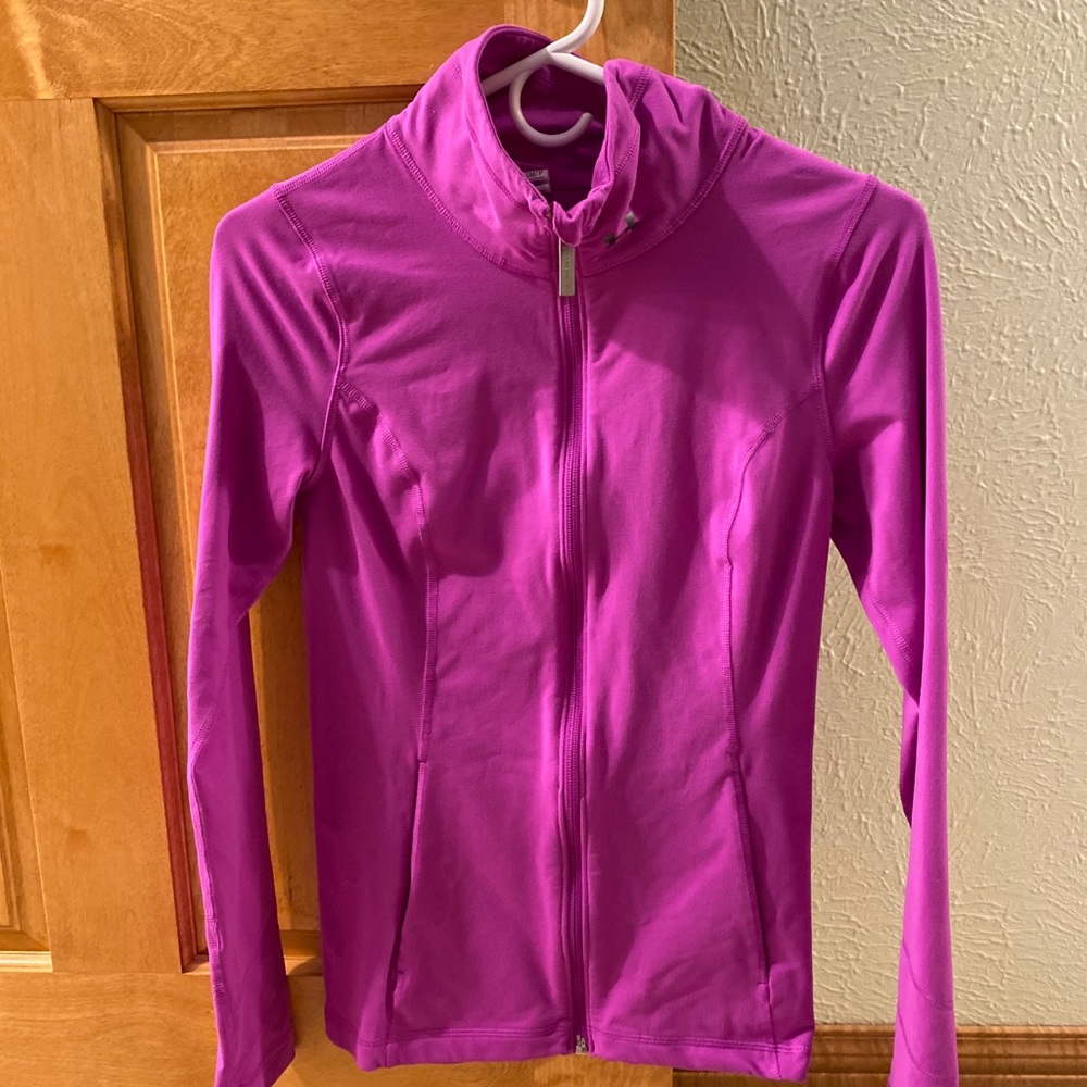 Purple long sleeve full zip under armor jacket